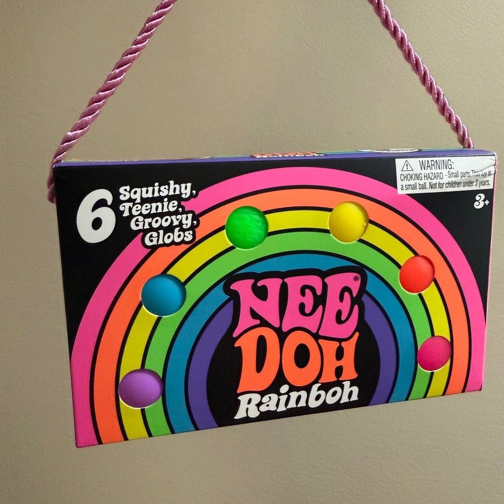 NeeDoh Rainboh Squishy Fidget Nee Doh Rainbow Teenie Groovy Globs 6 Pack NEW - Picture 2 of 6